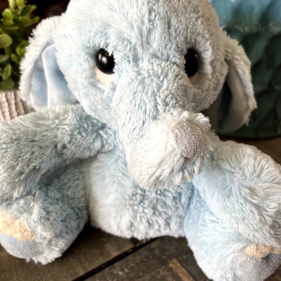 Aurora Blue Baby Elephant Plush, Stuffed Animal 10" - Picture 2 of 5